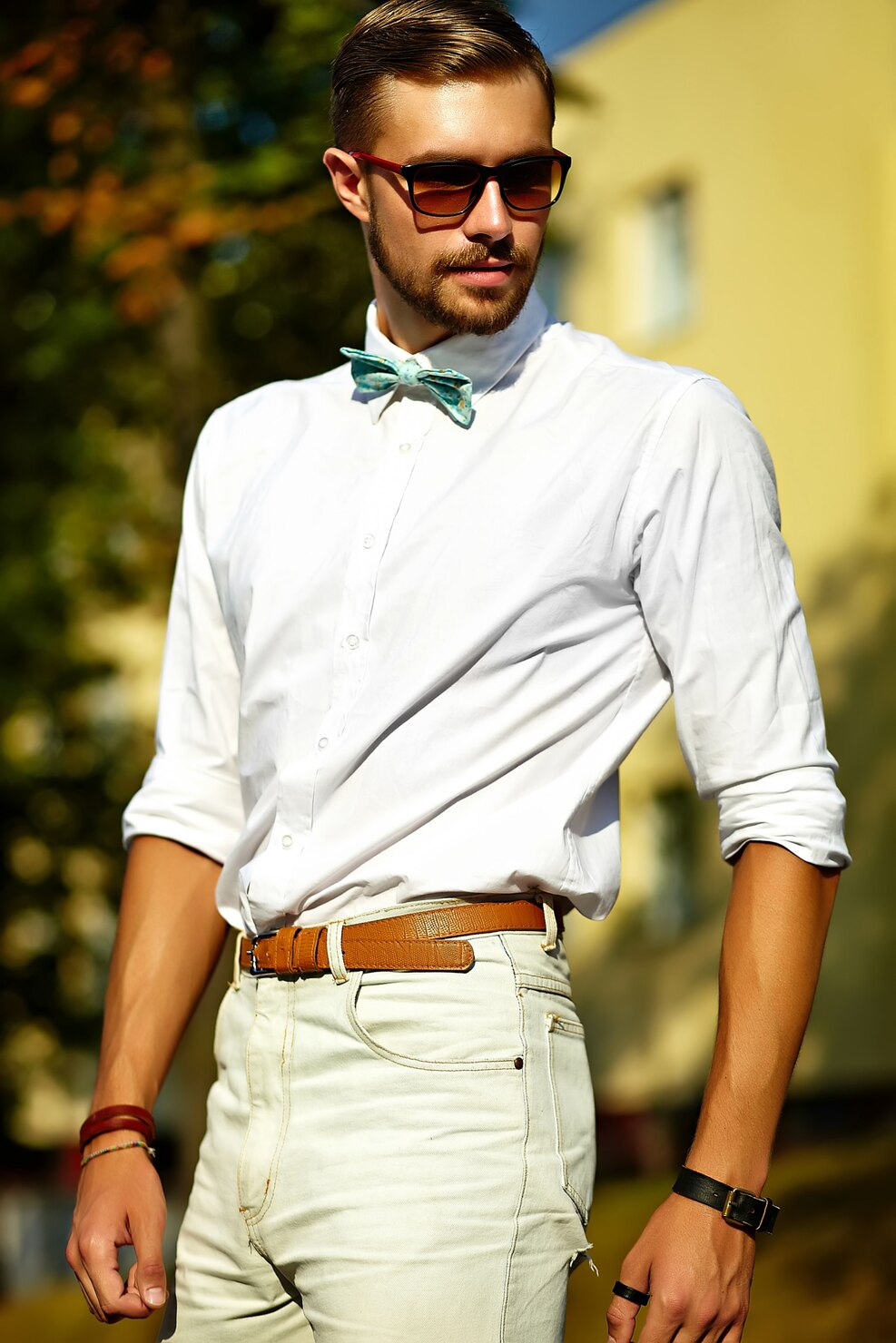 Men's White Shirt & Bowtie